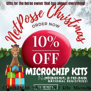 CHRISTMAS SALE - 134.2 kHz Microchip and Two Registrations for 1 horse - USEF Compliant 